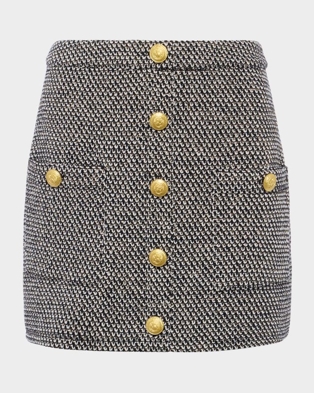 Zander Button Knit Mini Skirt